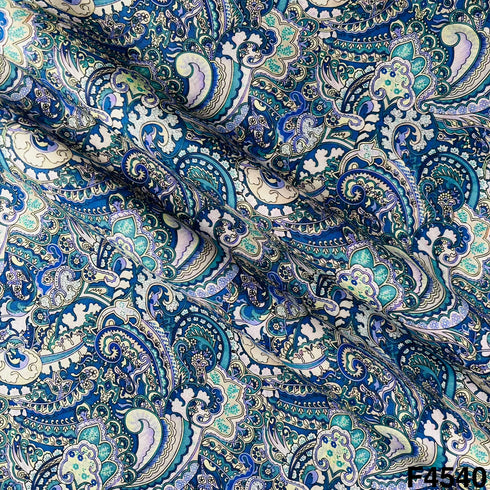 Digital Print Modal Satin Fabric- F4540